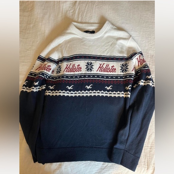 Hollister Other - Vintage-Style Hollister Fair Isle Knit Sweater - Navy & White